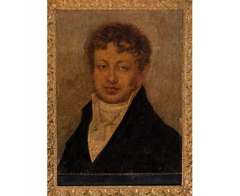 Louis Leopold Boilly (1761-1845)- attributed, portrait of a young gentleman different techniques on paper lade down on board 