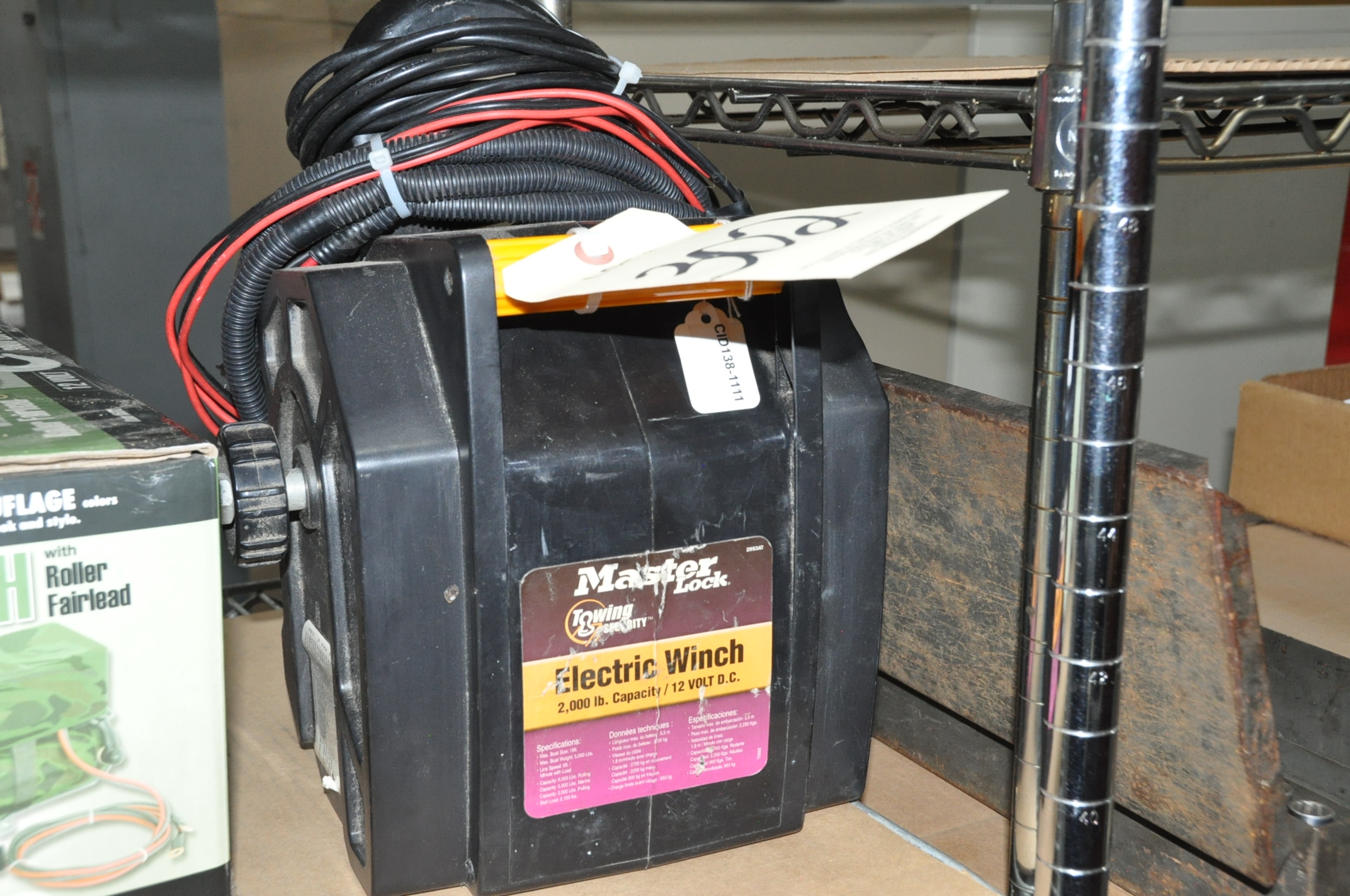 Master Lock Model 2953AT; 2000Lbs. Capacity 12Volt Electric Winch