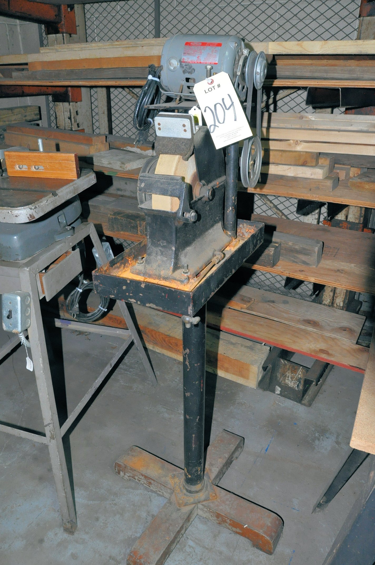 Vintage 10" x 1 1/2" Electric Belt Driven Wet Grinder with Stand; 1PH