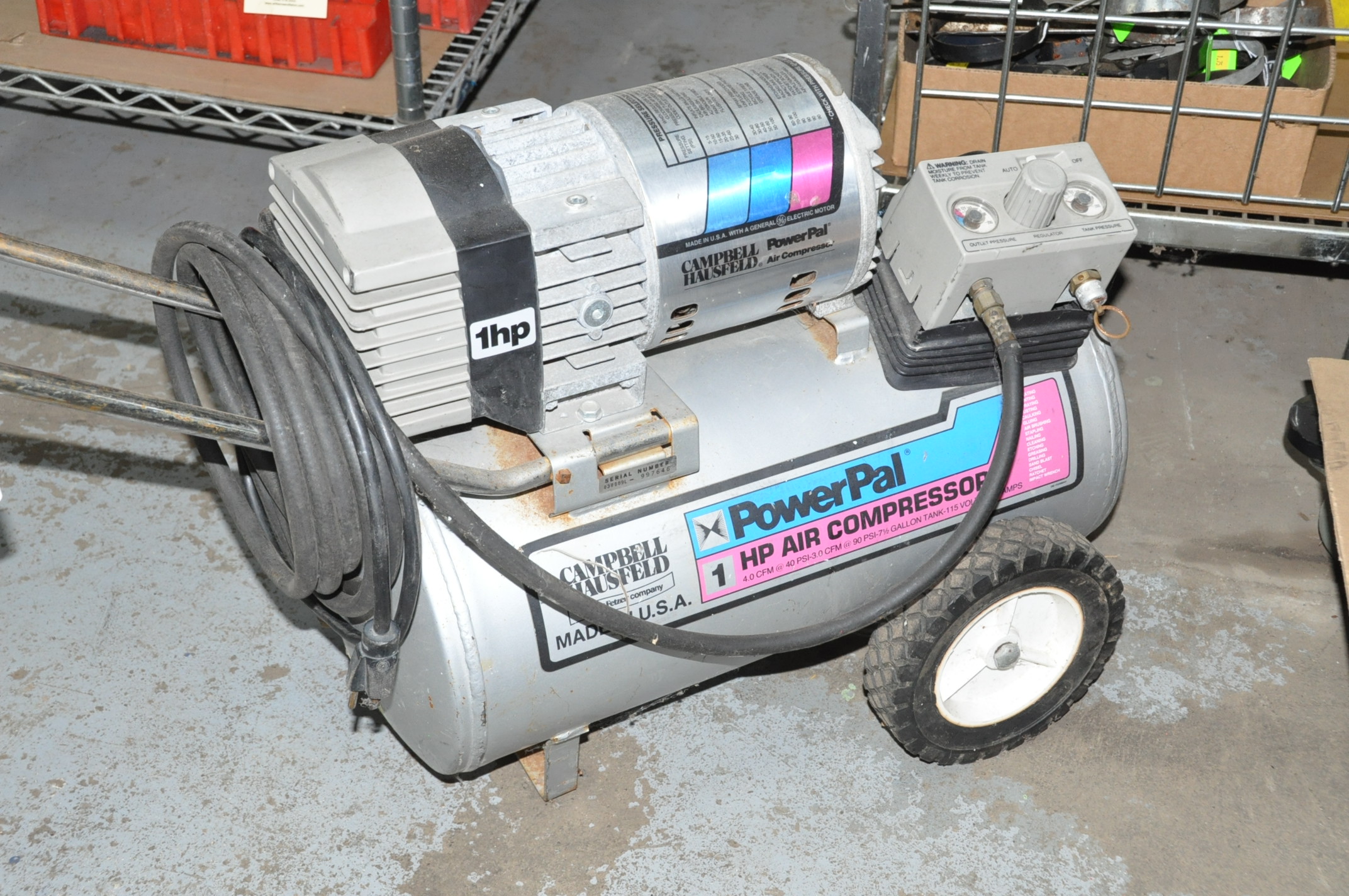 Campbell Hausfeld Power Pal 1HP Horizontal Tank Mounted Air Compressor