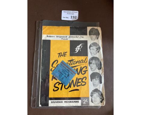 Records : Programmes - ROLLING STONES 1964 Gaumont Ipswich concert programme &amp; ticket, prog scuffs on edges but ticket fi