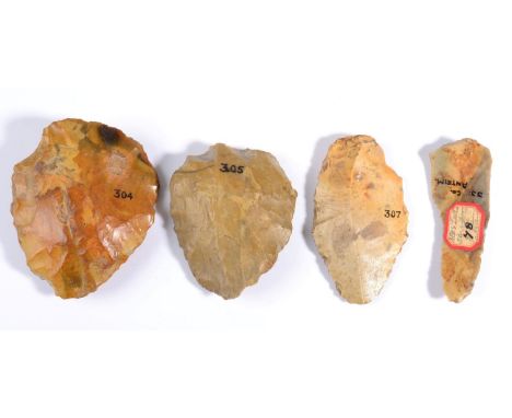 A British Coup-de-Poing Bifacial Flint Hand Axe, Middle Acheulean Palaeolithic (300,000-200,000 BC), ink collection reference