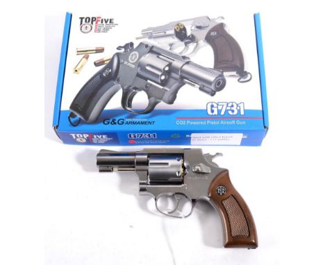 PURCHASER MUST BE 18 YEARS OF AGE OR OVER A G &amp; G Armament Model G731 CO2 Six Shot Revolver, now fitted with a rifled bar
