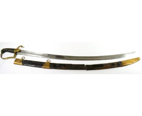 A George III 1796 Pattern Light Cavalry Officer's Sword, the 82 cm single edge curved steel blade engraved to the obverse wit