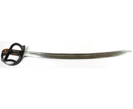 A Dutch 1898 Pattern Klewang, the 61cm clip point steel blade marked at the ricasso ALEX. COPPEL, SOLINGEN, the opposing side