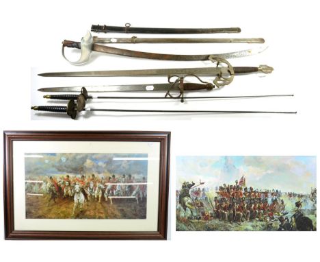 A Pair of German Fencing Foils, each with blade stamped SOLINGEN, the brass hilt with leather lined double kidney shape guard