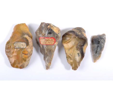 A British Coup-de-Poing Bifacial Flint Hand Axe, Middle Acheulean Palaeolithic (300,000-200,000 BC), labelled, ''[Case] A, No