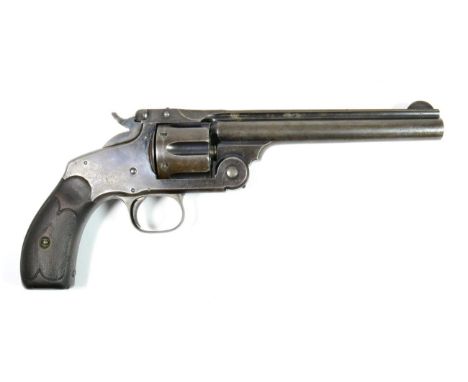 A Smith &amp; Wesson Model No.3 .44 Russian Six Shot Single Action Revolver, No.25082, with blued finish, the 16.5cm round ba