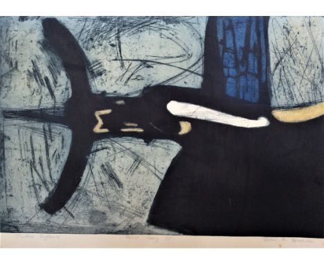 JOHN. R. BRUNDSON. Framed arist's proof 1/5 aquatint and etching on paper, signed in pencil to margin and titled Studio Rhyth