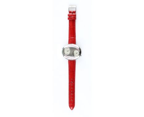 A ruby set ladies wrist watch.