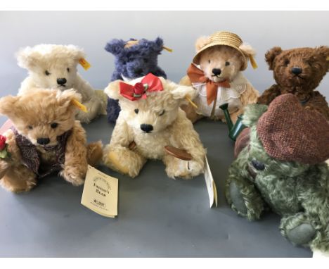 Steiff Bears of the Week collection, seven in total.