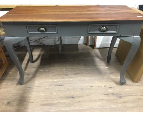 2 DRAWER SOLID MAHOGANY CONSOLE TABLE