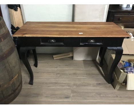 CONSOLE TABLE WITH BLACK LEGS AND DRAWS