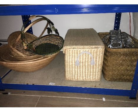 SHELF OF BASKET & LIGHT SHADES