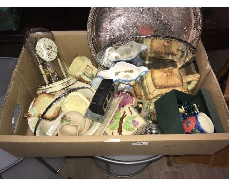I BOX OF ASSORTED ITEM (PLATED WARE & OLD TUPTON WARE)