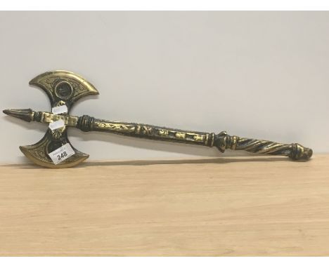 1 HEAVY BRASS DOUBLE HEADED AXE