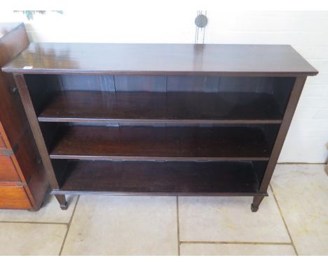 A mahogany Victorian two shelf adjustable dwarf bookcase, 91cm height x 122cm width x 30cm depth 