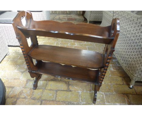 A 1930s oak book trough, 69cm high x 59cm wide - in clean polished condition 