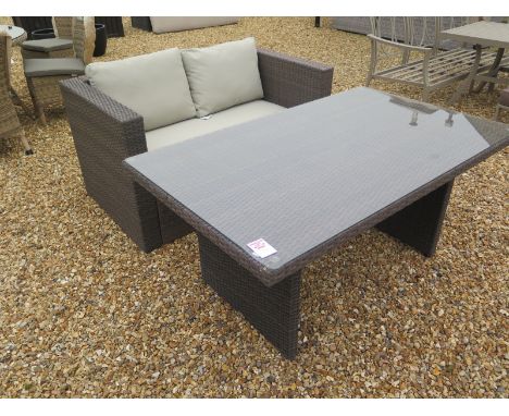 A Bramblecrest Rio two seater sofa and a casual dining table 