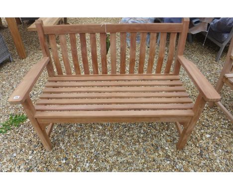 A Bramblecrest teak 120cm flat arm bench 