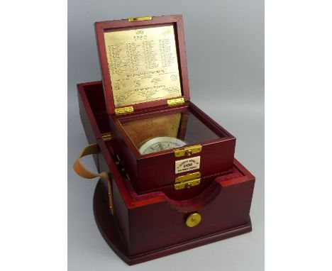 A modern marine chronometer, the silvered dial with Roman numerals inscribed "Joseph Sewill 61 South Castle Street, Liverpool