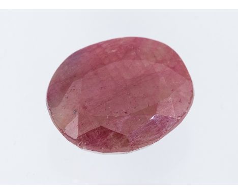 An oval mixed cut natural ruby, weighing approx 17.18 carat, size approx 13.7 v 16.7mm, along with accompanying IDT certifica