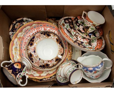 Collection of early 19th century Derby china cups, saucers, plates, along with late 19th century and early 20th century Royal