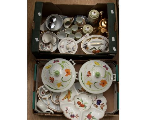 A collection of ceramics to include: a pair of Denby china tureen and covers; Worcester Evesham wares; a Japanese five piece 