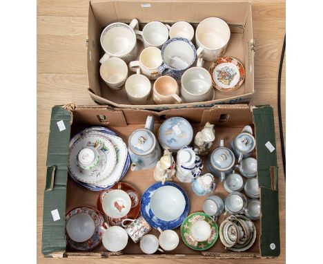 A collection of ceramics and earthenware to include: Japanese bone china part coffee set; further tea cups and saucers factor