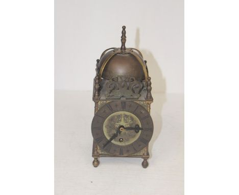 Early 20th century brass, 17th century reproduction lantern clock.