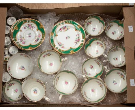 Paragon Tea service, comprising of 6 cups and saucers, 4 large tea cups and saucers, 12 tea plates, sugar Baskin, milk jug, 6
