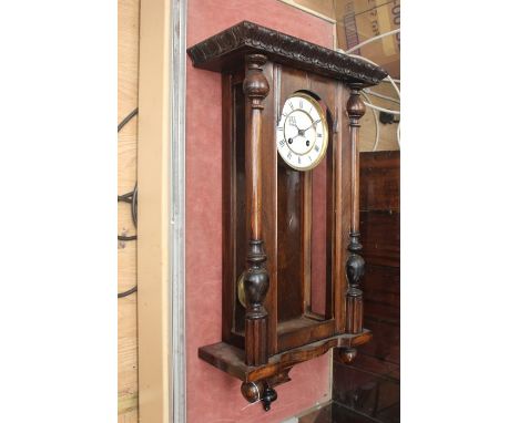 Vienna wall clock 2 train 2 peace enamel dial. No glass in case.