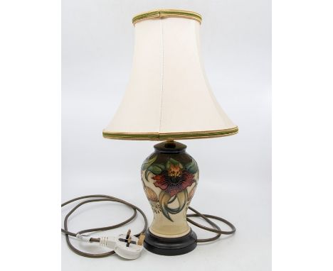 Moorcroft table lamp with shade.