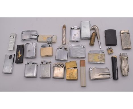 A collection of vintage and classic smoking lighters to include mainly Chrome and some novelty&nbsp; examples maker's include