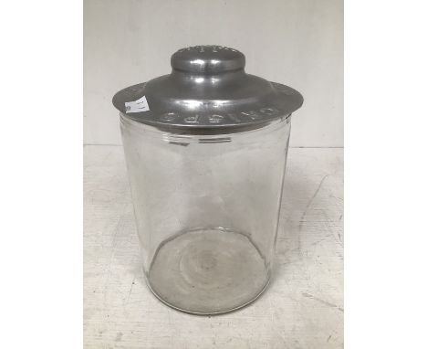 Smith Potato crisps, early 20th century hand blown glass jar with aluminium lid with logo along with collection of small vint