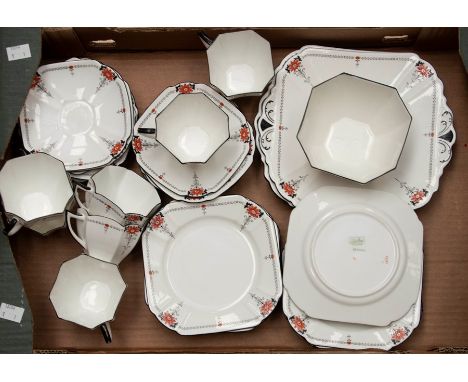 1930s Shelley Tea service originally 12 piece, few are missing.