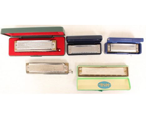 &nbsp;A collection of Hohner harmonicas to include: Song Band Model 1 (no; 821) in fitted case; two Super Chromonica (chromat
