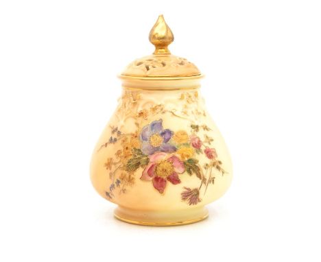Early 20th century Royal Worcester Blush Pot Pourri with lid, Number 291.