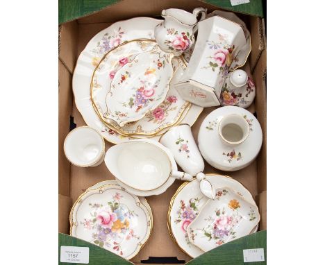 A collection of Royal Crown Derby, Derby Posies, including pin dishes, plates, vases, milk jug, cream jug, plus a Pinxton Ros