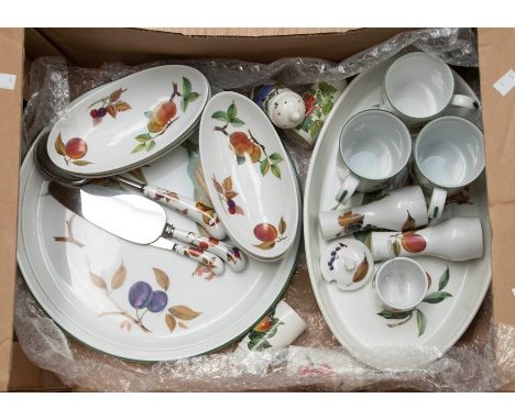 Collection of Royal Worcester Evesham, comprising of large serving plate (14inches in diameter), oval serving dish (14 x 9 in
