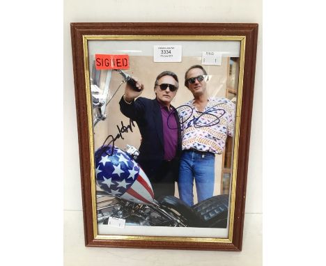 Signed photo of Dennis Hopper and Peter Fonda, Easy Rider.