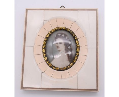 Hand painted mid 20th century miniature portrait, Kaiserin Elisabeth Von Oesterreich.
