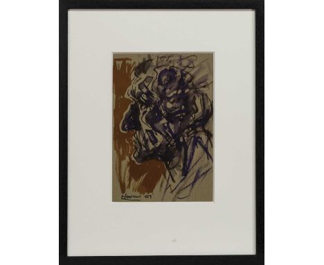 * PETER HOWSON OBE (SCOTTISH b 1958),GORBALS MAN 2007watercolour on paper, signed and dated '07, titled versoimage size 21cm 
