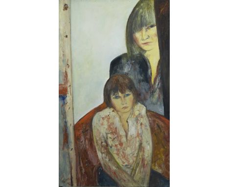 * JOHN BELLANY CBE RA HRSA (SCOTTISH 1942 - 2013),THE PORTRAIT OF JULIET AND DAVIDoil on board, signed and dated '76overall s