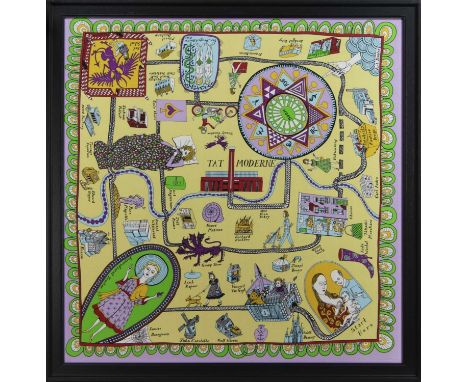 * GRAYSON PERRY RA (BRITISH b. 1960),100% SILK SCARF100% silk, produced for the Tateimage size 91cm x 88cm, overall size 97cm