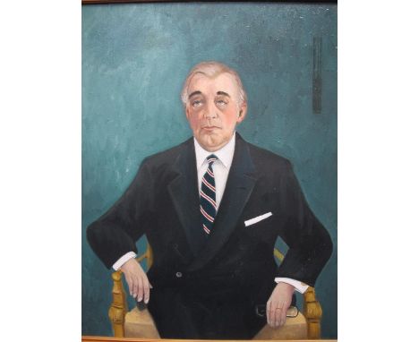 JOHN SCHWATSCHKE
"My Neighbour Bob" A Portrait of Robert Mitchum c.1990
Oil on Canvas
Inscribed Verso
56cm x 50cm