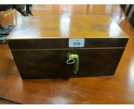 A GOOD GEORGIAN MAHOGANY TEA CADDY with lidded compartments and mixing bowl