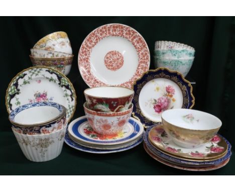 Large collection of assorted china dinner plates and bowls including Royal Worcester and Foley China (27) 