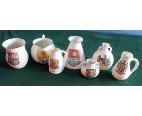 W. H. Goss model of an ancient lamp, and thirty other pieces of W. H. Goss souvenir crested china (31) 
