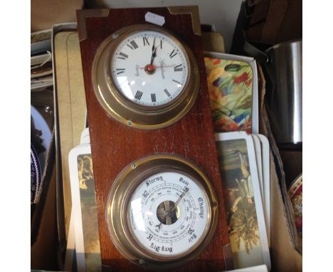 BOX WITH PLACE MATS AND CLOCK BAROMETER      K1